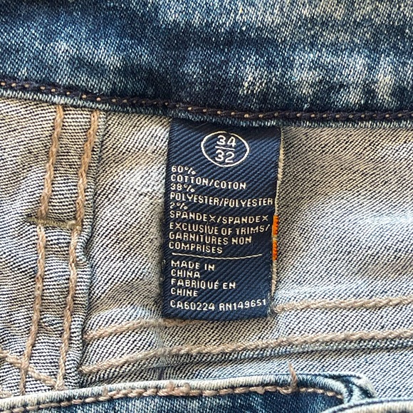 Buffalo David Bitton Men's Jeans 34 x 32 Blue Acid Wash Denim w/ Stretch - Picture 7 of 8